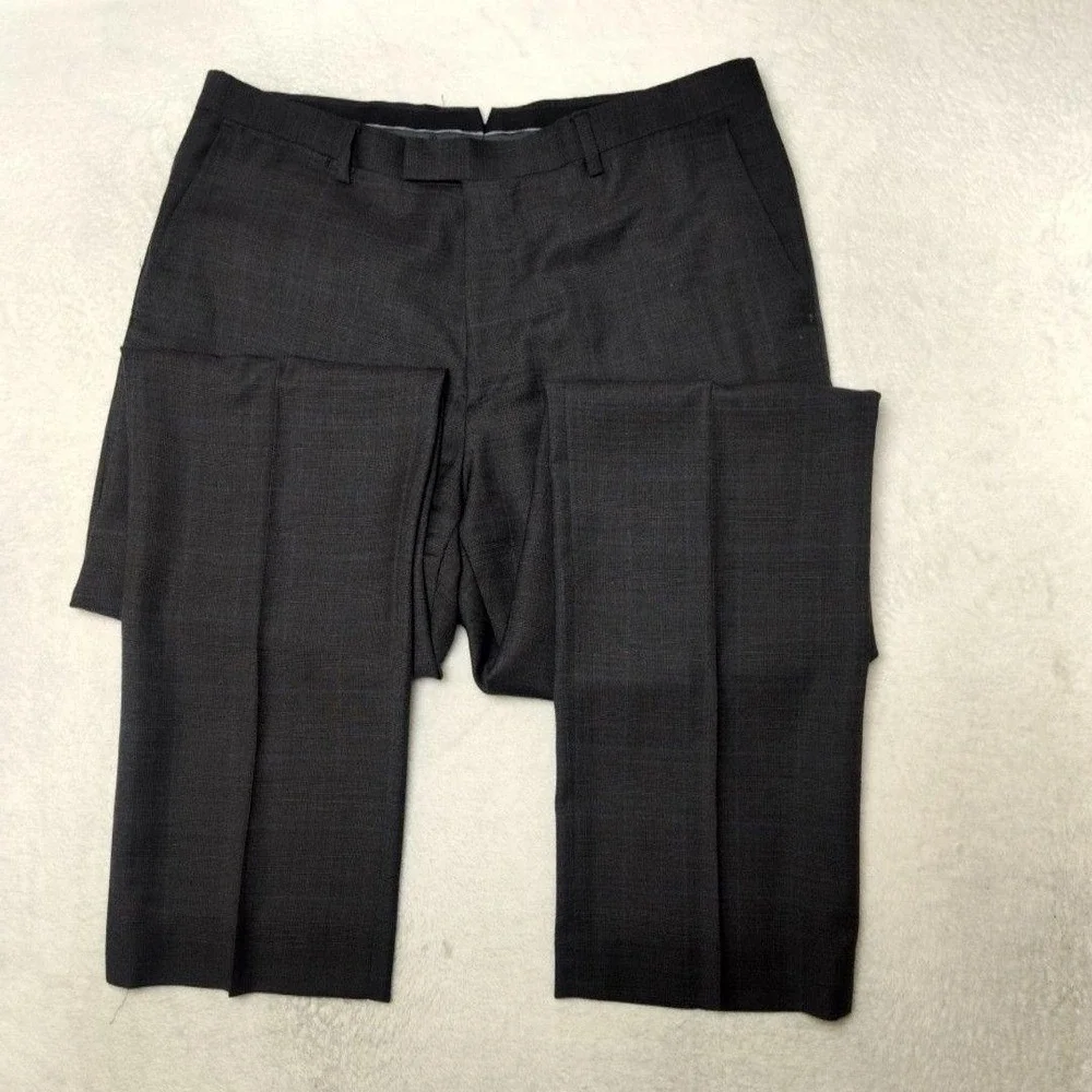 Banana Republic Pants Mens 34x34 Gray Plaid Wool Trabaldo Togna‎ Slim